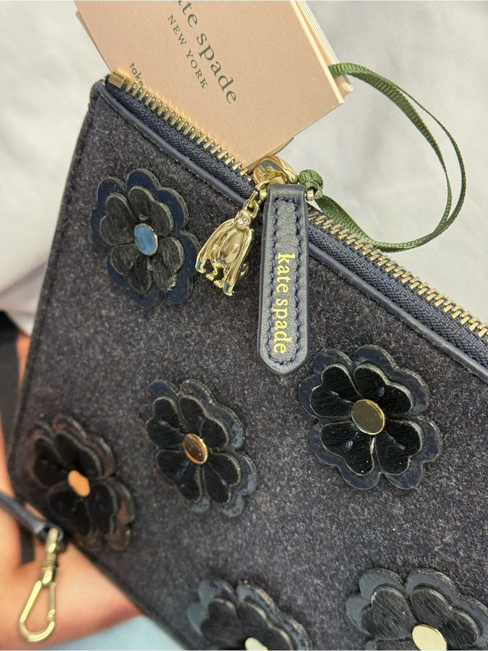 (new+tag) Kate Spade Nacy Floral Appliqué Crossbody Bag Adjustable Leather Strap